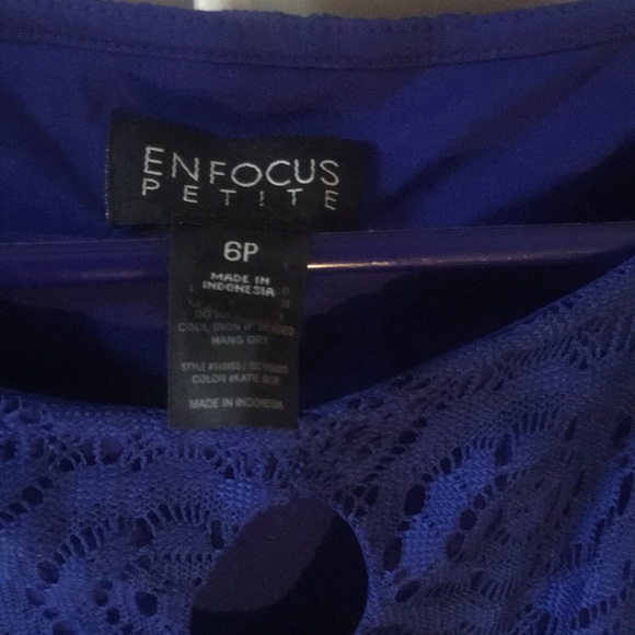 2/$15 | ENFOCUS PETITE | ROYAL BLUE | LACE DRESS | SIZE 6P - Picture 5 of 5